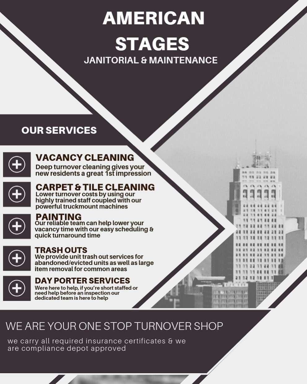 American Stages Janitorial & Maintenance | 9719 Sunland Blvd, Sunland-Tujunga, CA 91040, USA | Phone: (805) 294-2222