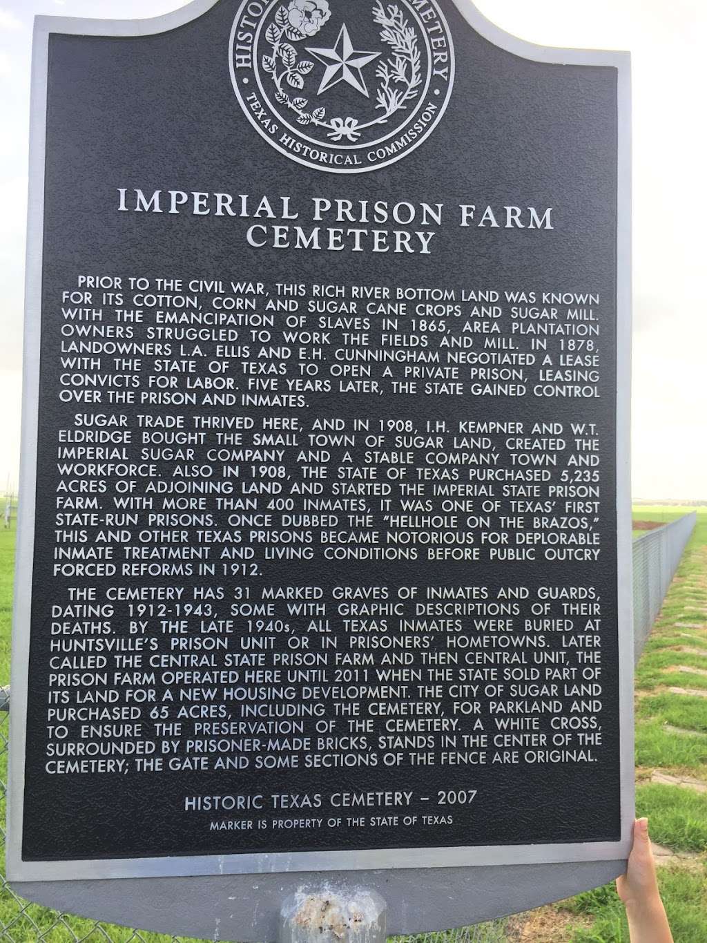 Old Imperial Farm Cemetary - TDCJ Central Unit | 6440 Easton Ave, Sugar Land, TX 77479, USA