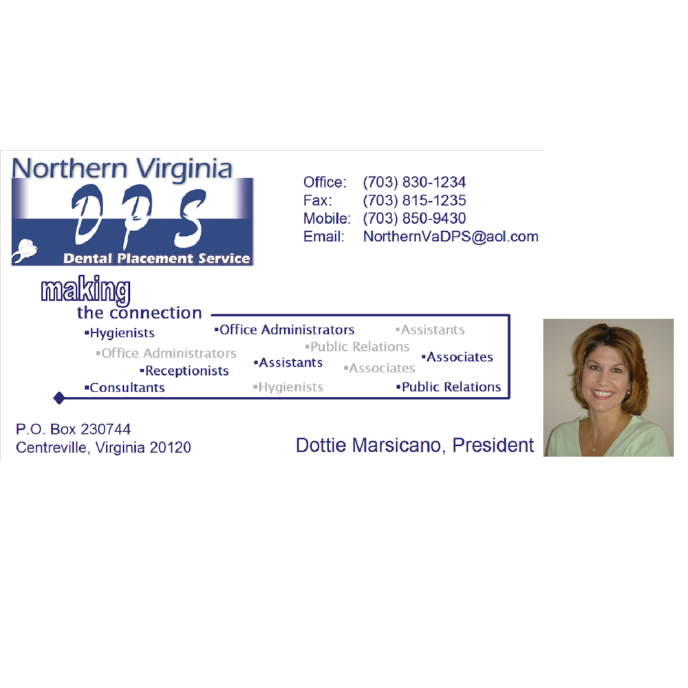 Northern Virginia Dental Placement Service | 5082 Hazel Ferguson Dr, Fairfax, VA 22030, USA | Phone: (703) 830-1234