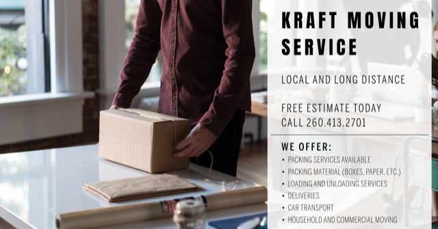 Kraft Moving Services, INC | 2411 Julian St, Fort Wayne, IN 46803, USA | Phone: (260) 423-6300