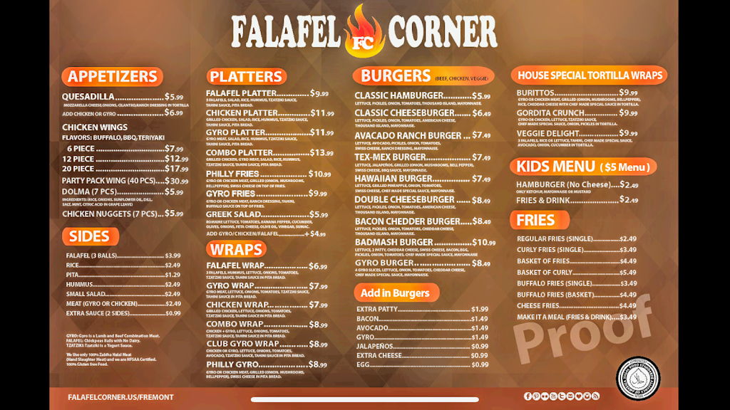 Falafel Corner | 4342 Thornton Ave suite # a, Fremont, CA 94536, USA | Phone: (510) 793-4976