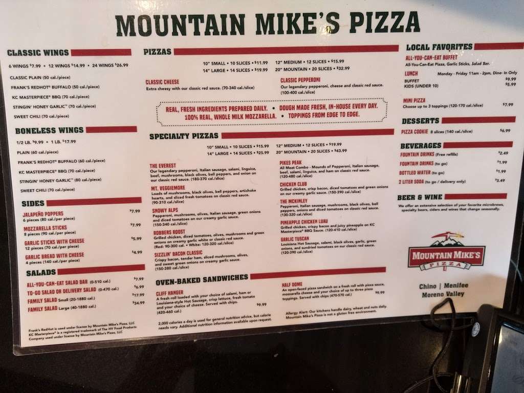 Mountain Mikes Pizza | 29101 Newport Rd Suite 107, Menifee, CA 92584, USA | Phone: (951) 672-9000