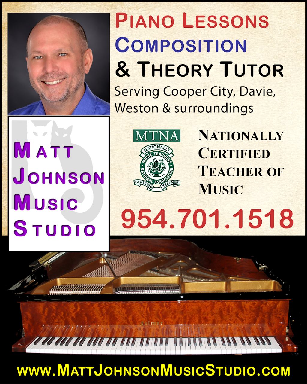 Matt Johnson Music Studio | 5810 SW 87th Way, Cooper City, FL 33328, USA | Phone: (954) 701-1518