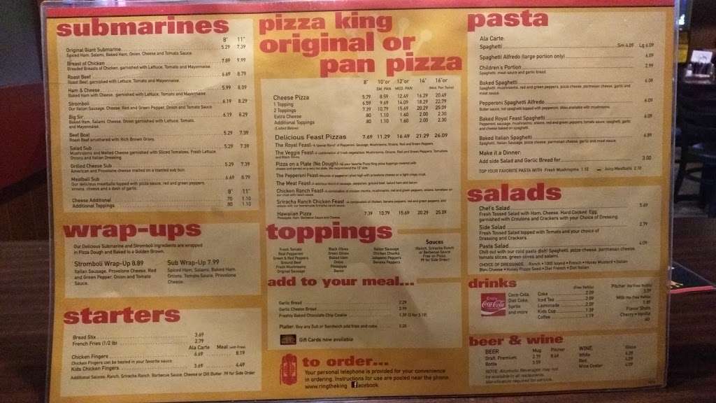 Pizza King | 102 S Main St, Summitville, IN 46070, USA | Phone: (765) 536-2444