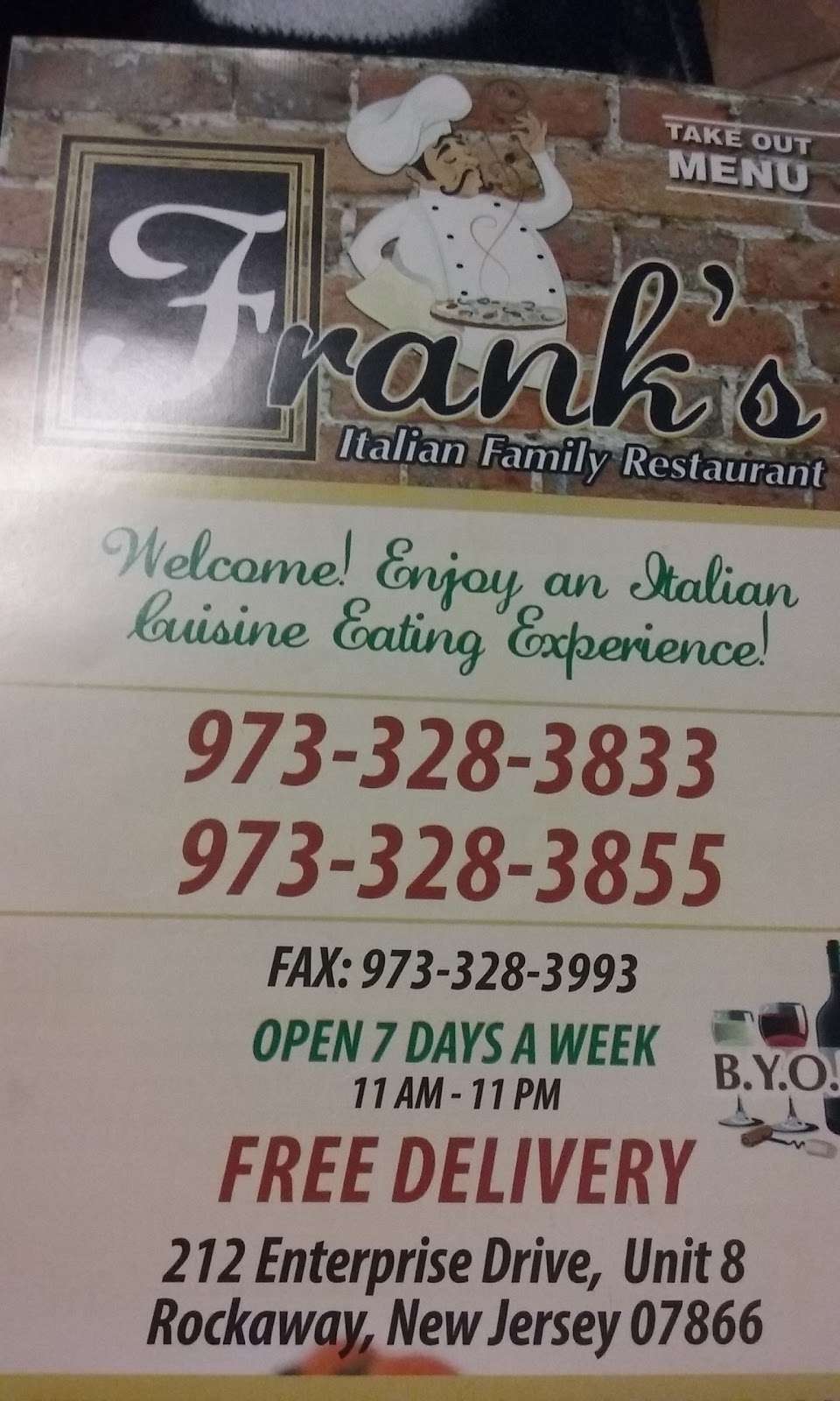 Franks Italian Family Restaurant | 11 E Munson Ave, Dover, NJ 07801, USA | Phone: (973) 328-3833
