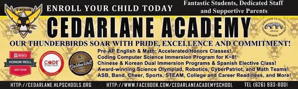 Cedarlane Academy, HLPUSD | 16333 Cedarlane Dr, Hacienda Heights, CA 91745, USA | Phone: (626) 933-8001