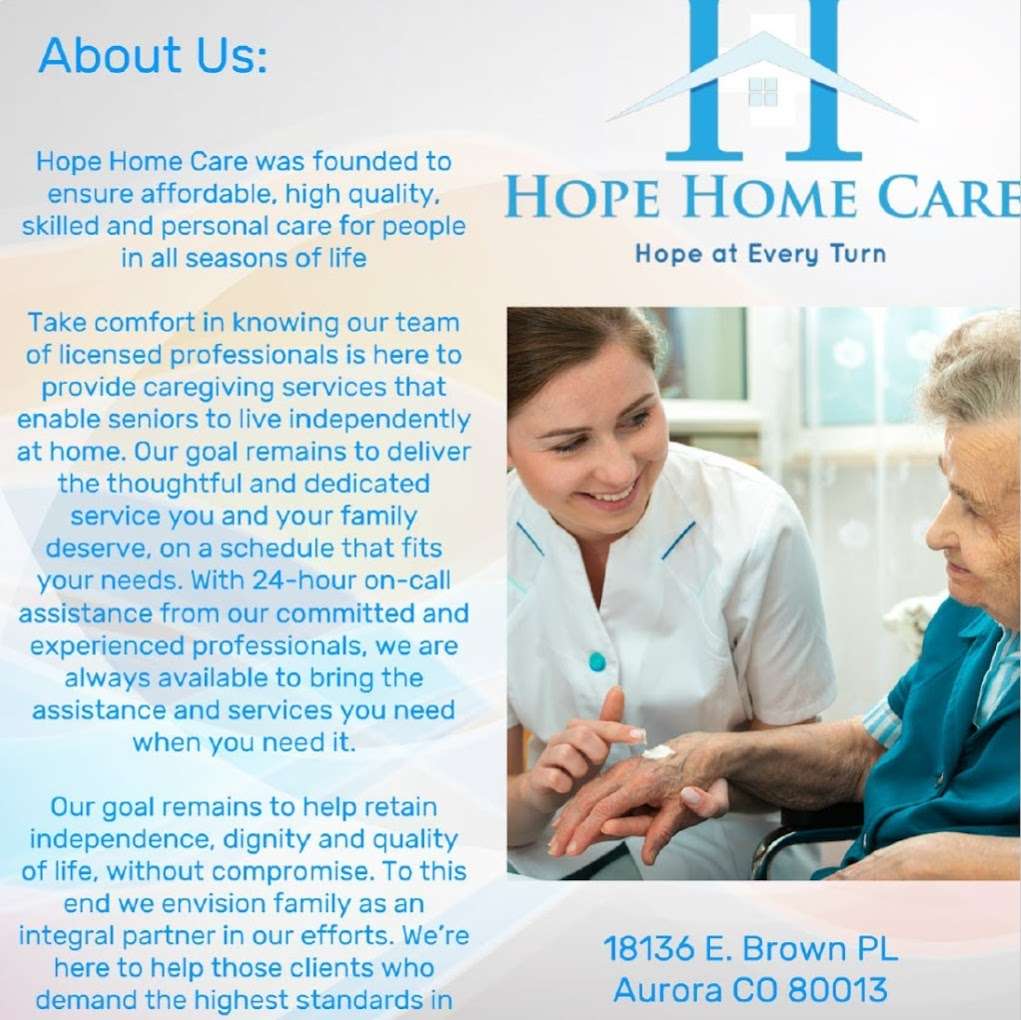 Hope Home Care Inc | 18136 E Brown Pl, Aurora, CO 80013, USA | Phone: (720) 432-9339