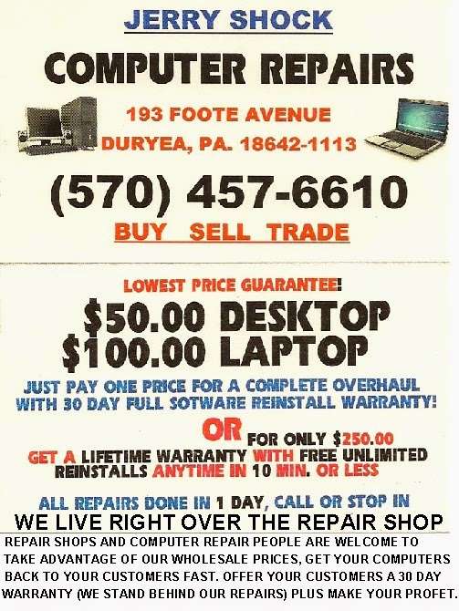 Jerrys Computer SALES & SERVICE | 193 Foote Ave, Duryea, PA 18642 | Phone: (570) 457-6610