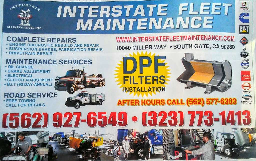 Interstate Fleet Maintenance, Inc. | 10040 Miller Way, South Gate, CA 90280, USA | Phone: (562) 927-6549