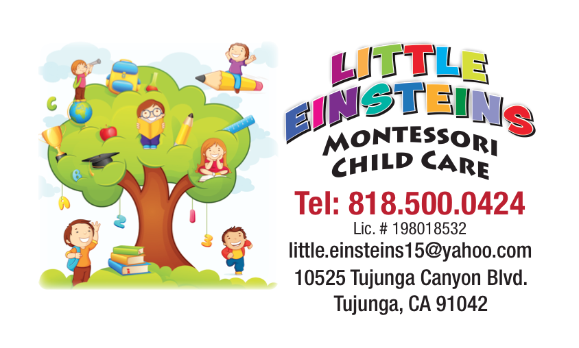 Little Einsteins Montessori Child Care | 10525 Tujunga Canyon Blvd, Tujunga, CA 91042, USA | Phone: (818) 500-0424