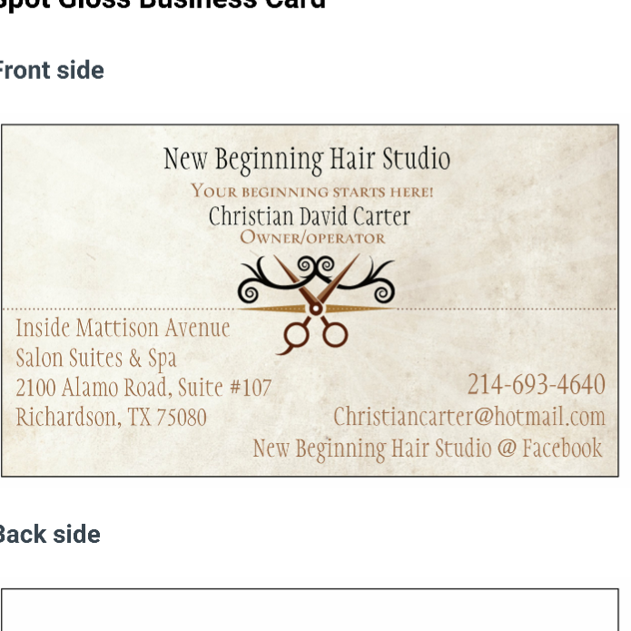 New Beginning Hair Studio ( Christian Carter ) | 2100 Alamo Rd #107, Richardson, TX 75080, USA | Phone: (214) 693-4640