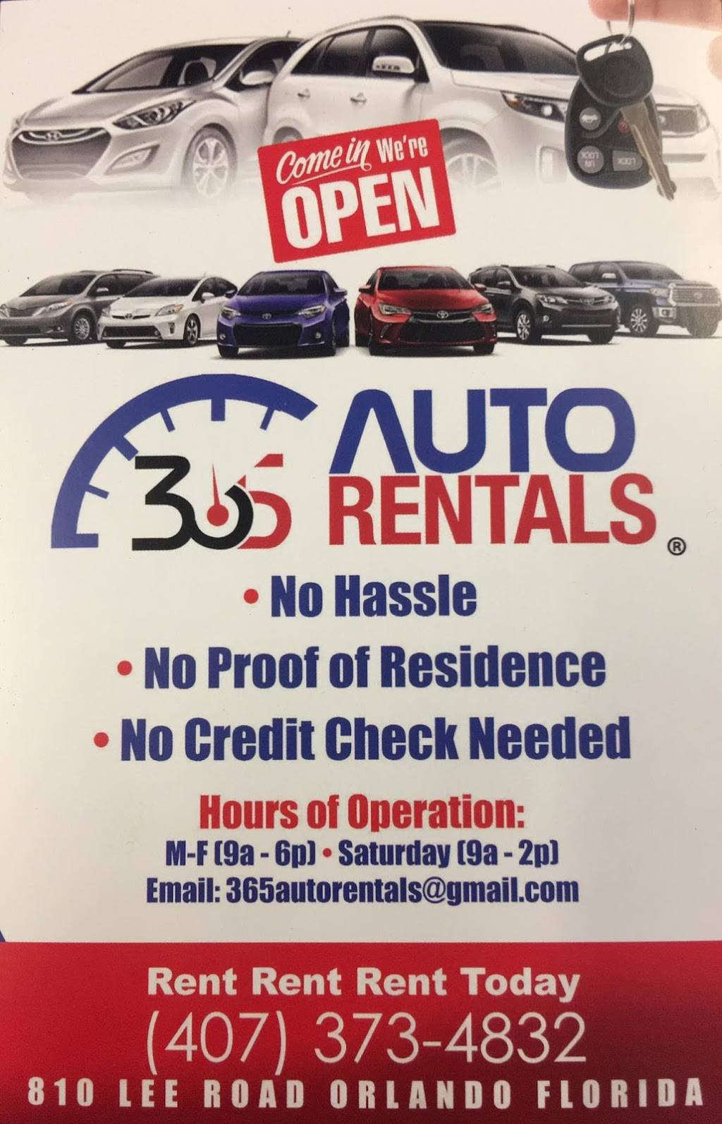 365 Auto Rentals | 810 Lee Rd, Orlando, FL 32810, USA | Phone: (407) 373-4832