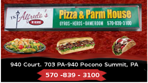 Tk Alfredos Pizza & Parm house | 109 Plaza Drive, Pocono Summit, PA 18346, USA | Phone: (570) 839-3100