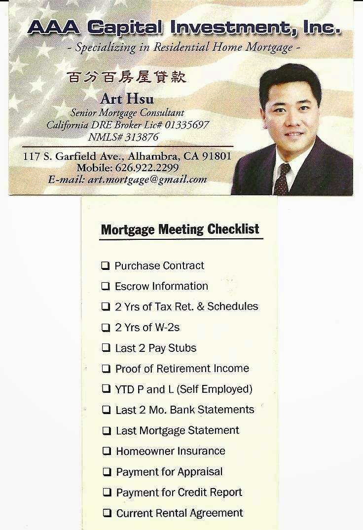 AAA Capital Investment | 21607 Brookside Ct, Walnut, CA 91789 | Phone: (626) 922-2299