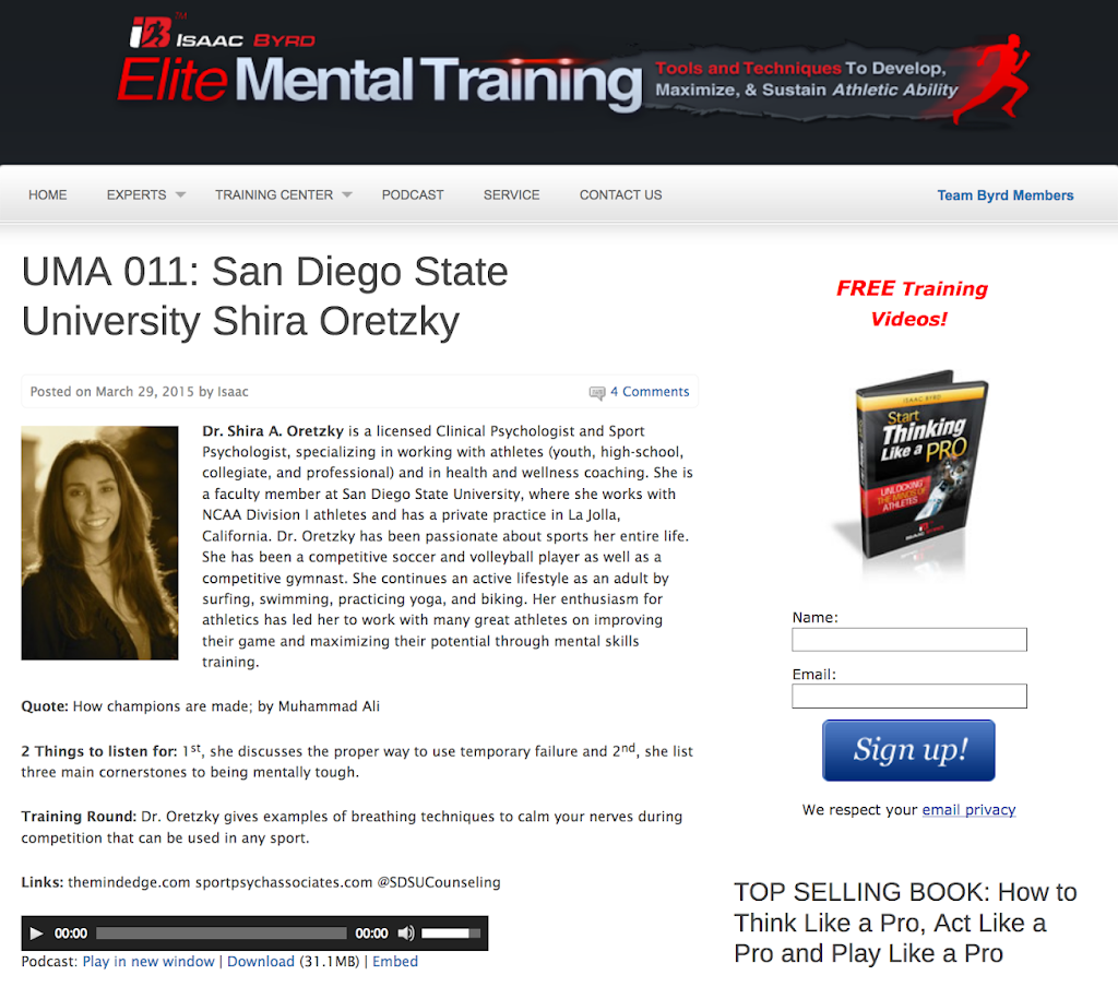 Shira A. Oretzky, Ph.D. | 2775 Via De La Valle Suite 207, Del Mar, CA 92014, USA | Phone: (858) 232-7364