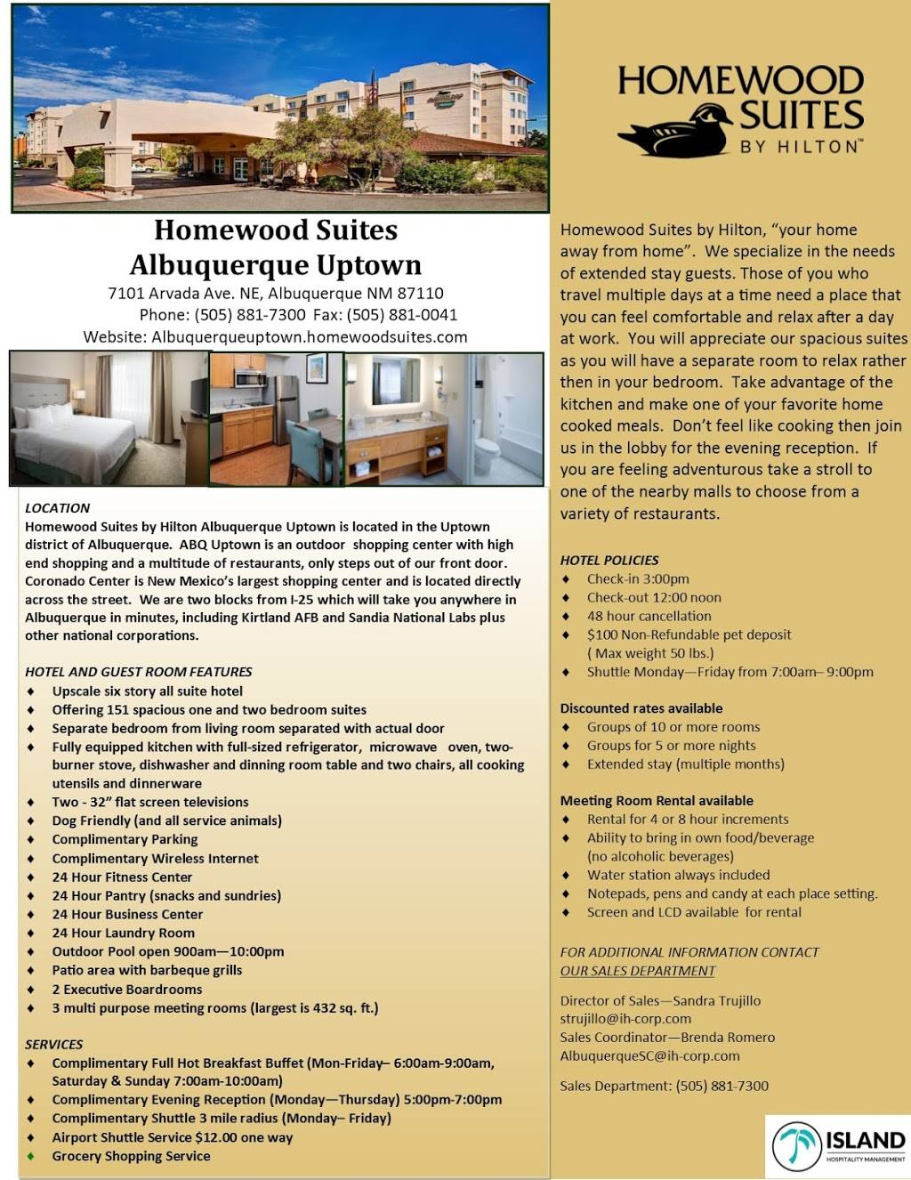 Homewood Suites by Hilton Albuquerque Uptown | 7101 Arvada Ave NE, Albuquerque, NM 87110, USA | Phone: (505) 881-7300