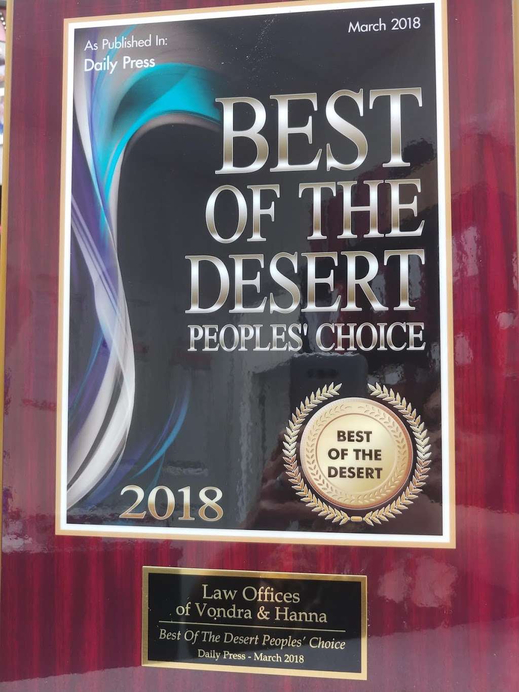 Law Offices of Vondra & Hanna | 15520 Bear Valley Rd, Victorville, CA 92395 | Phone: (760) 563-6806