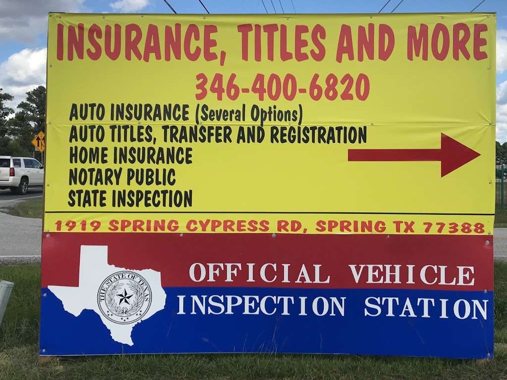 INSURANCE, TITLES AND MORE | 1919 Spring Cypress Rd, Spring, TX 77388, USA | Phone: (346) 400-6820