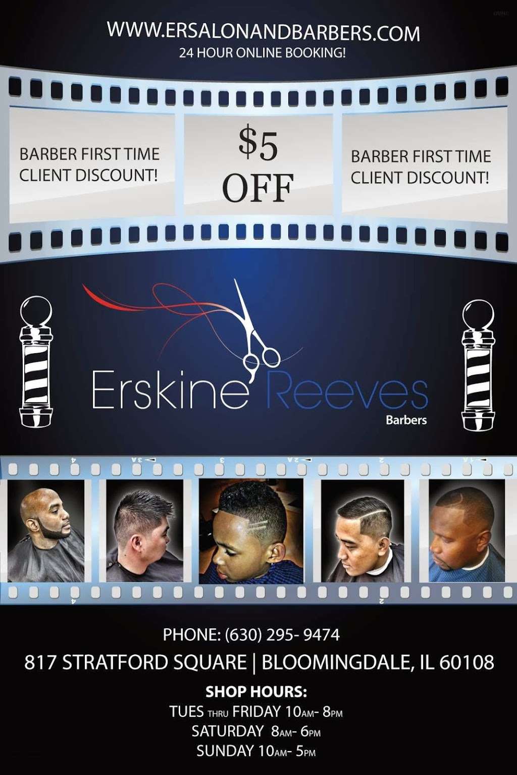 Erskine Reeves Barbers | 817 Stratford Dr, Bloomingdale, IL 60108, USA | Phone: (630) 295-9474