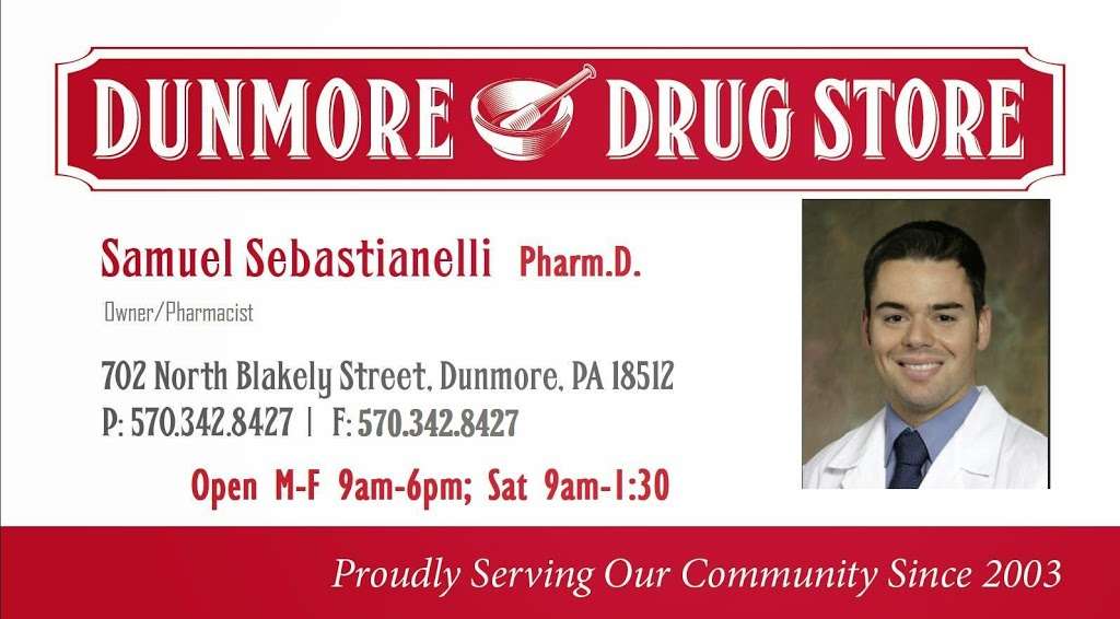 Dunmore Drug Store | 702 North Blakely Street #9, Dunmore, PA 18512, USA | Phone: (570) 342-8427