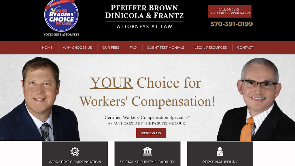 Pfeiffer Brown DiNicola & Frantz | 1800 West End Ave, Pottsville, PA 17901, USA | Phone: (570) 622-5693