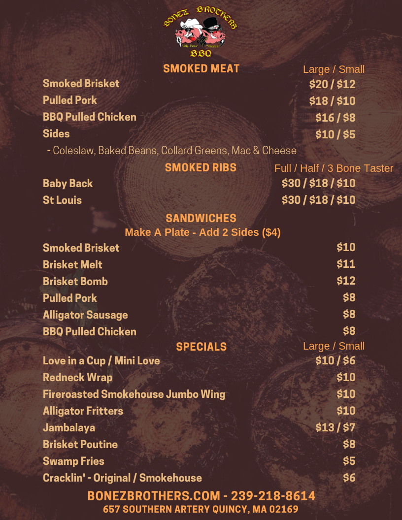 Bonez Brothers BBQ | 657 Southern Artery, Quincy, MA 02169, USA | Phone: (239) 218-8614