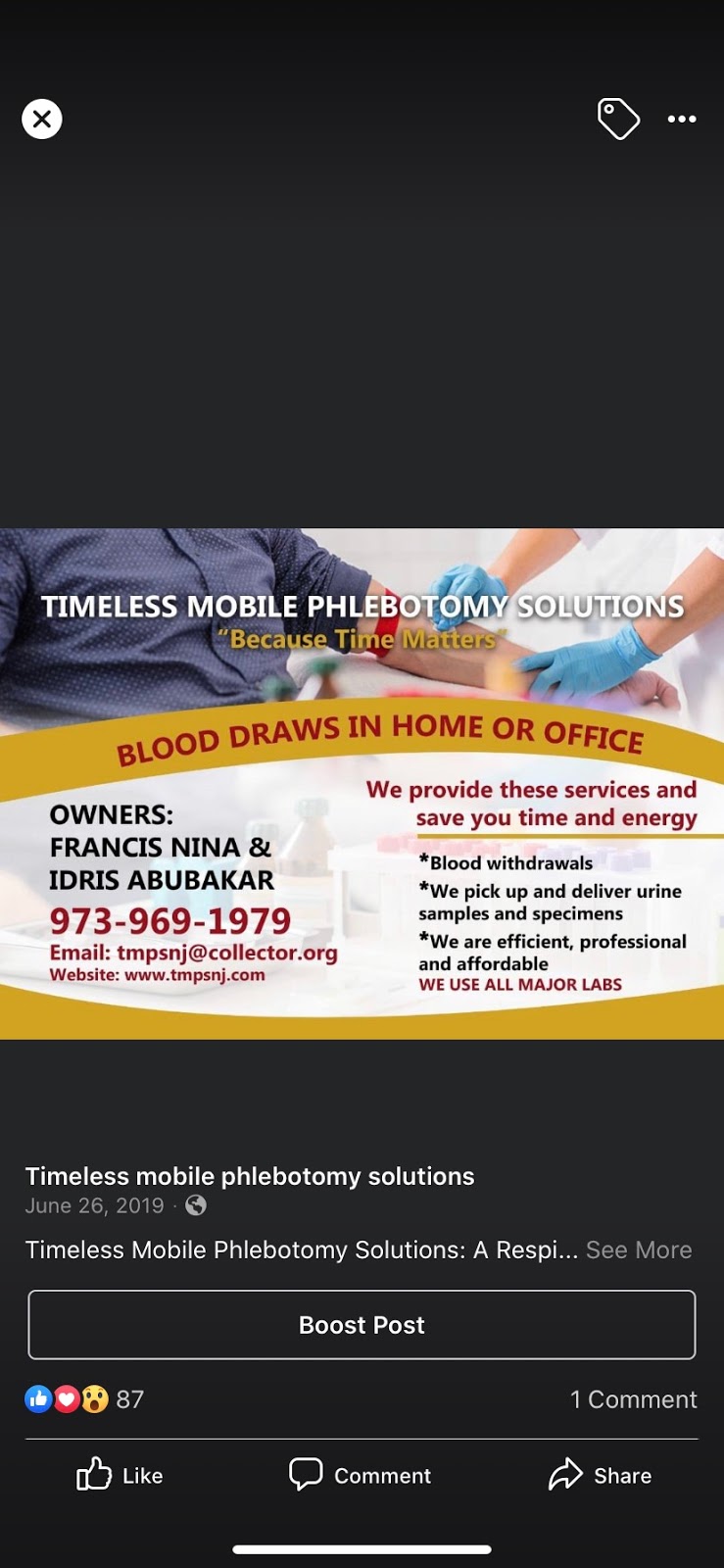 Timeless mobile phlebotomy solutions | 131 Passaic Ave, Belleville, NJ 07109, USA | Phone: (973) 969-1967