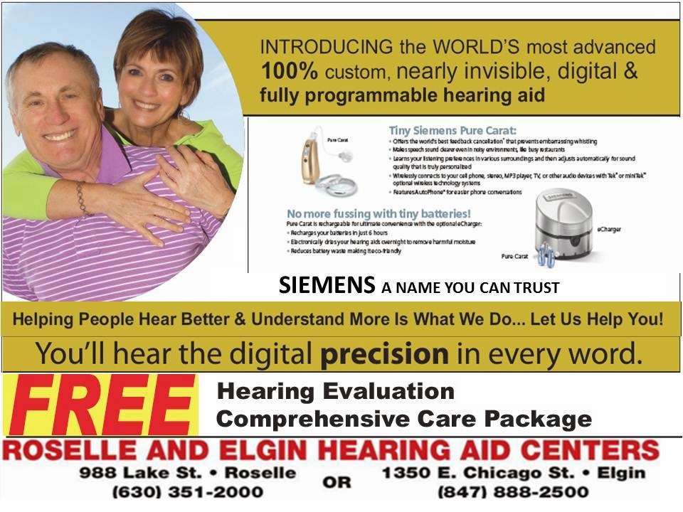 Roselle Hearing Aid Center | 988 Lake St, Roselle, IL 60172, USA | Phone: (630) 351-2000