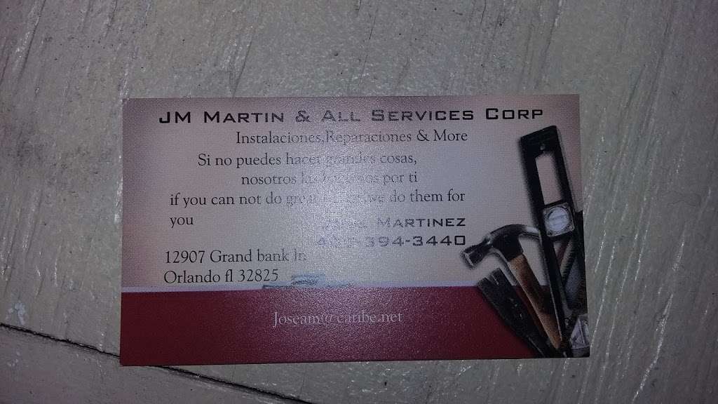 Jm martin & all services corp | 2728 Kinloch Dr, Orlando, FL 32817 | Phone: (407) 394-3440