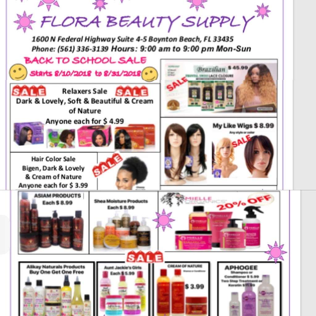 Flora Beauty Supply | 1600 N Federal Highway suit 4-5, Boynton Beach, FL 33435, USA | Phone: (561) 336-3139