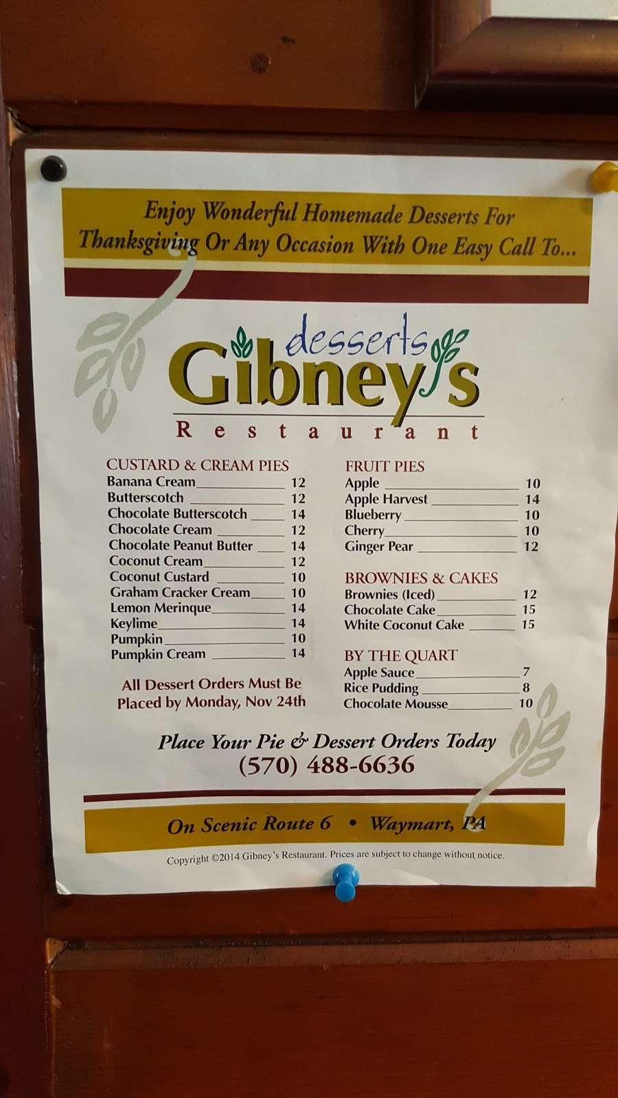 Gibneys Restaurant | 225 Roosevelt Hwy, Waymart, PA 18472, USA | Phone: (570) 488-6636