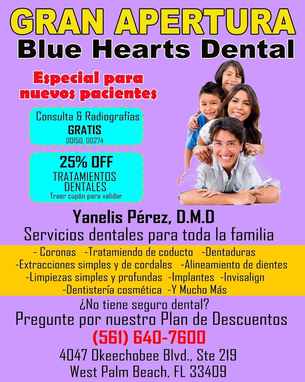Blue Hearts Dental | 4047 Okeechobee Blvd #219, West Palm Beach, FL 33409, USA | Phone: (561) 640-7600