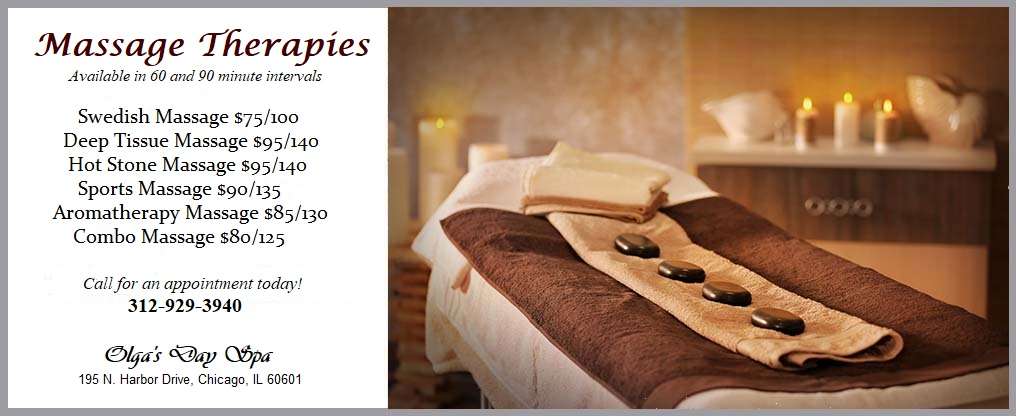 Olgas Day Spa | 195 N Harbor Dr, Chicago, IL 60601, USA | Phone: (312) 929-3940