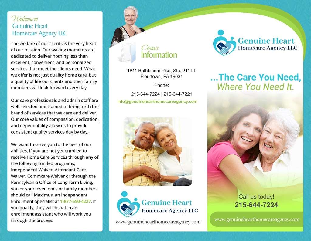 Genuine Heart Homecare Agency LLC | 1811 Bethlehem Pike #211b, Flourtown, PA 19031, USA | Phone: (215) 644-7224