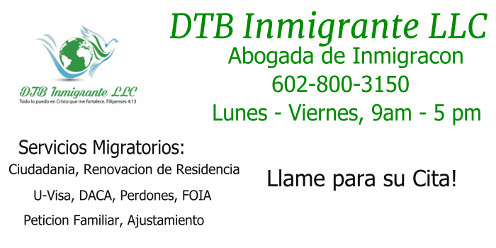 DTB Inmigrante LLC | 12145 Grand Ave N, El Mirage, AZ 85335, USA | Phone: (623) 230-3656