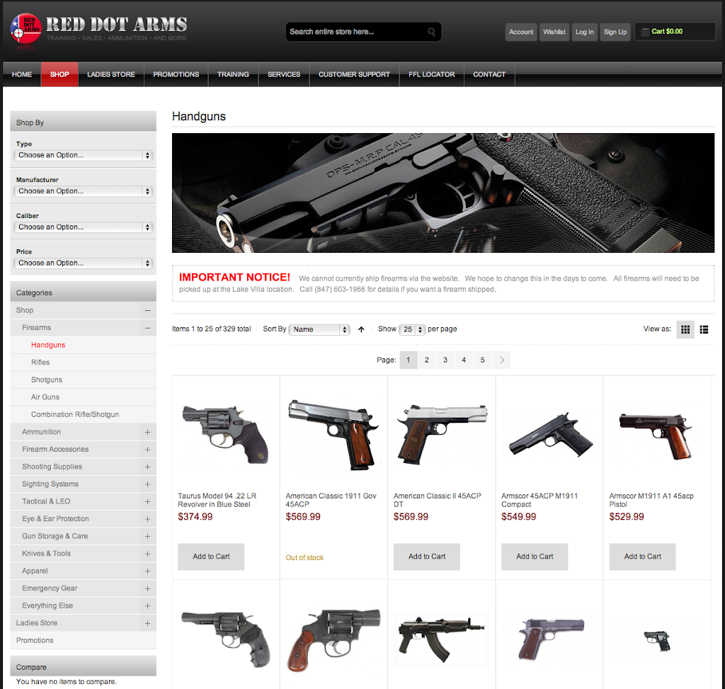 Red Dot Arms | 1600 N Milwaukee Ave Suite 306, Lake Villa, IL 60046, USA | Phone: (847) 603-1548