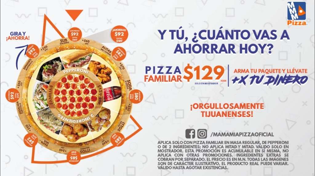 MAMAMIA Pizza Suc. Altamira | Av París 1672-1, Altamira, 22054 Tijuana, B.C., Mexico | Phone: 664 637 4444