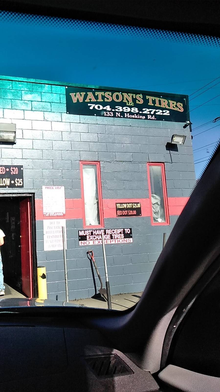 Watsons Tires | 133 N Hoskins Rd, Charlotte, NC 28216 | Phone: (704) 398-2722