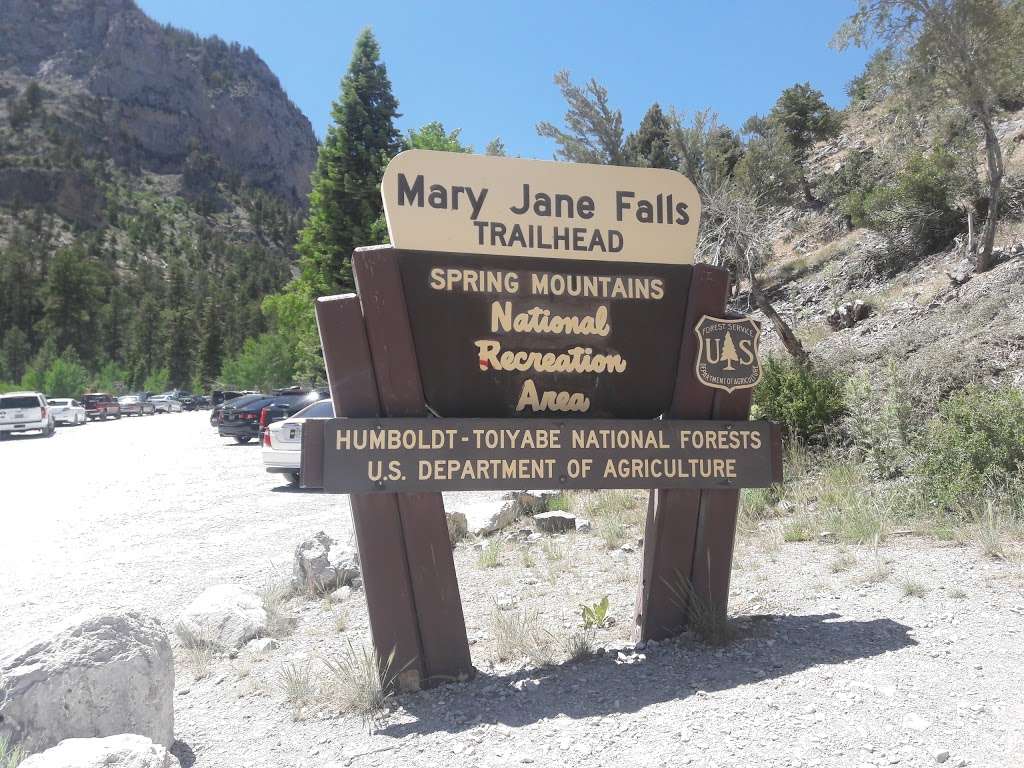 Mary Jane Falls Trail Head | 6-34 Kyle Canyon Rd, Mt Charleston, NV 89124, USA | Phone: (702) 872-5486