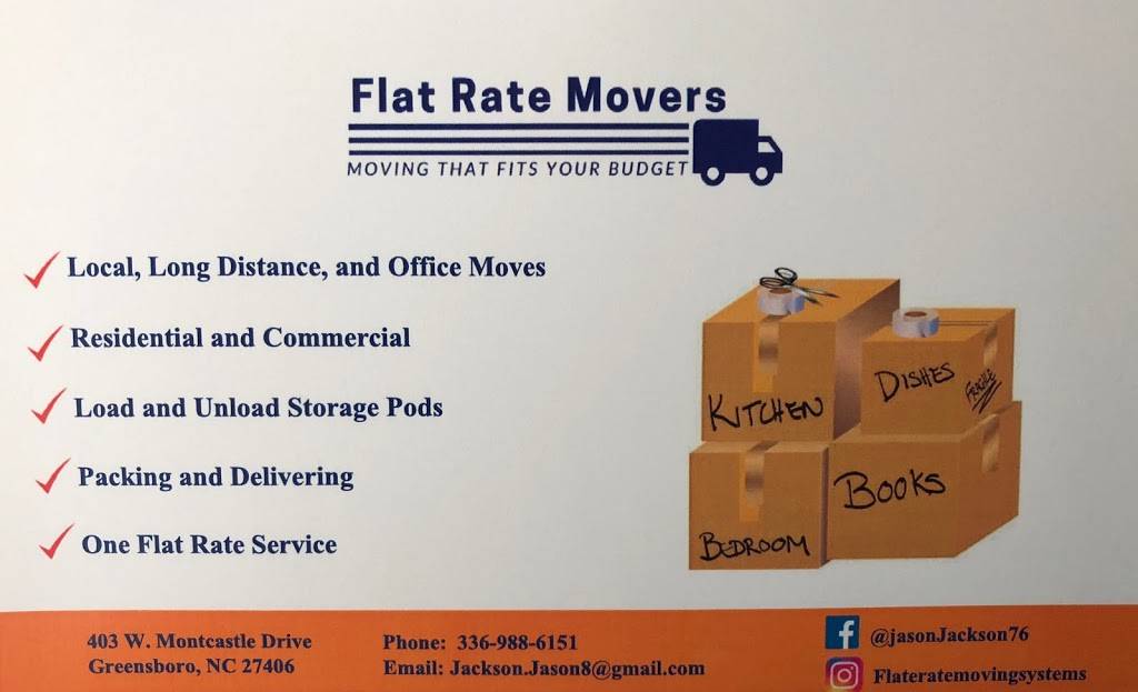 J’S Flat Rate Moving Systems | 403 W Montcastle Dr, Greensboro, NC 27406, USA | Phone: (336) 988-6151