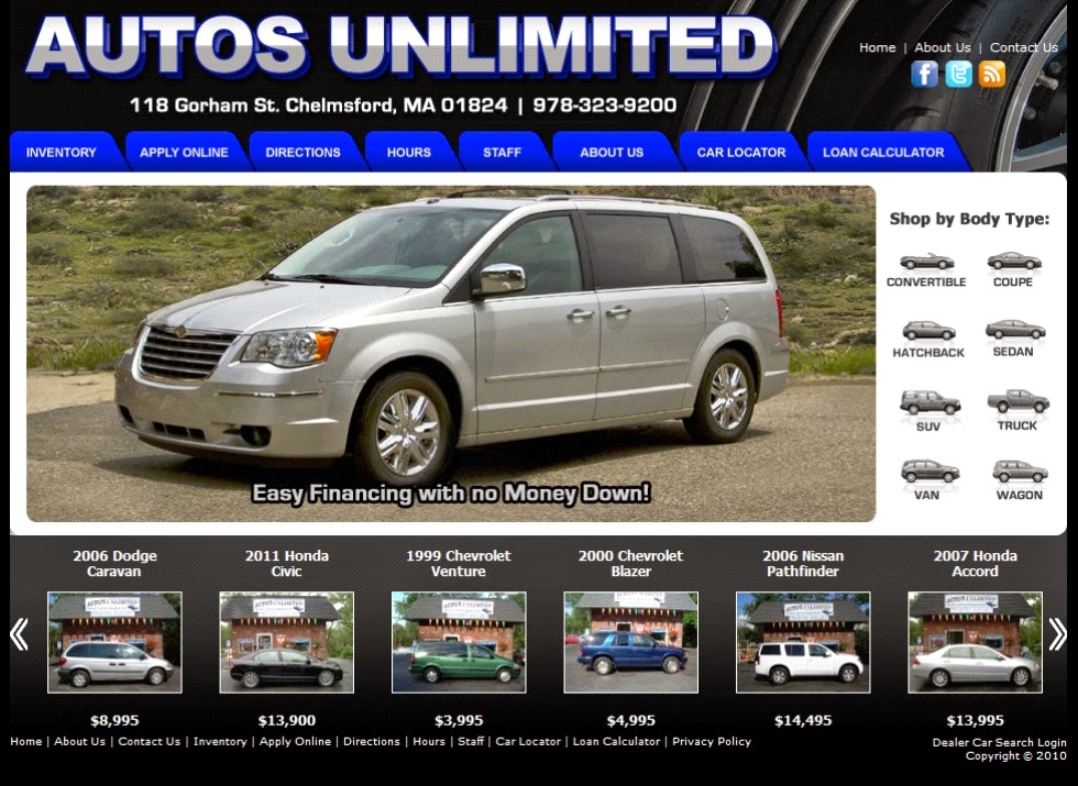 Autos Unlimited | 118 Gorham St, Chelmsford, MA 01824, USA | Phone: (978) 323-9200