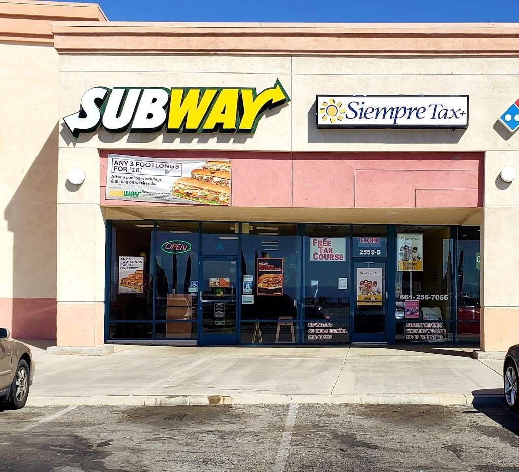 Subway Restaurants | 2559 Rosamond Blvd A, Rosamond, CA 93560, USA | Phone: (661) 256-4246