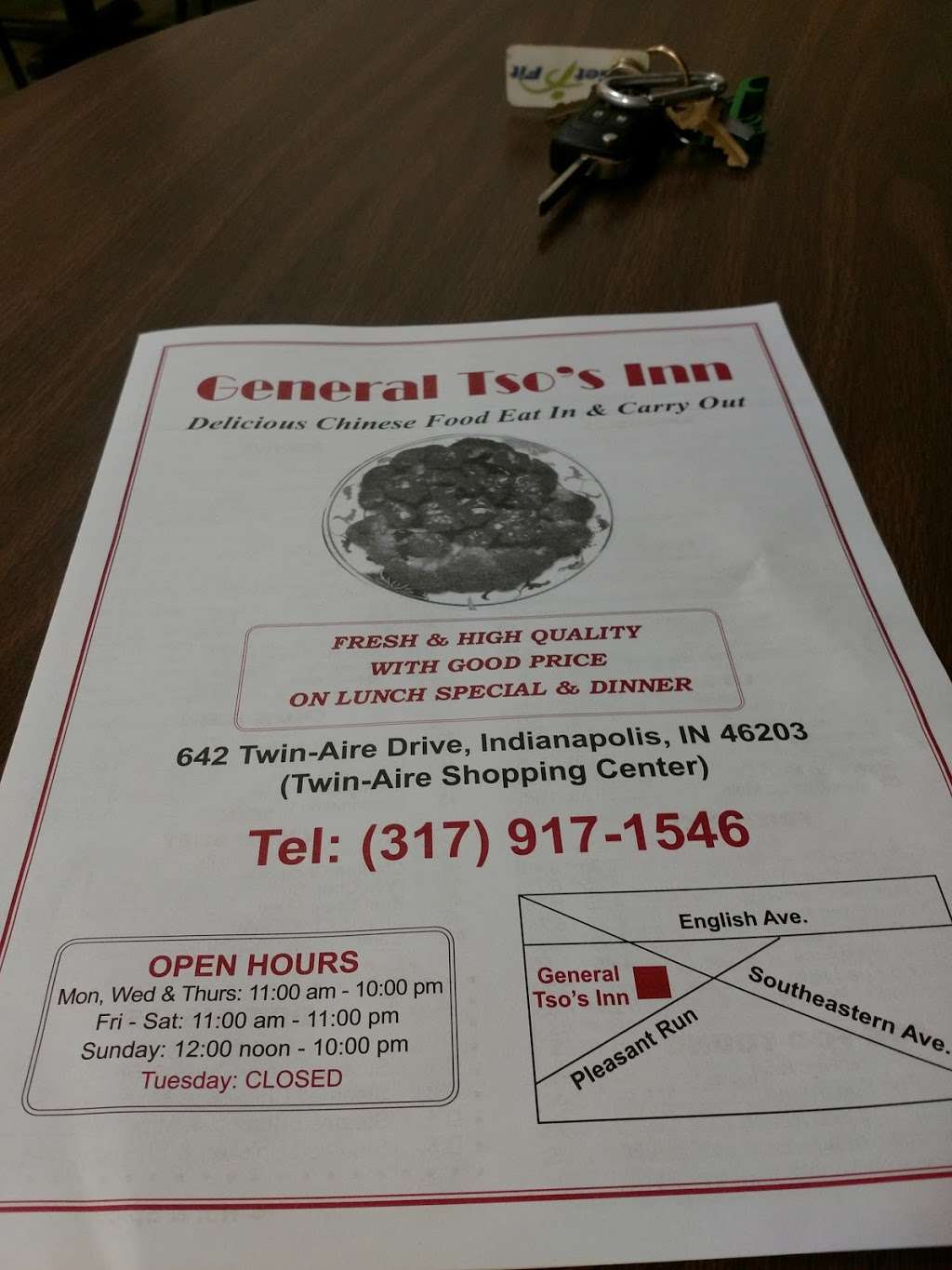 General Tsos Inn | 642 Twin Aire Dr, Indianapolis, IN 46203, USA | Phone: (317) 917-1546