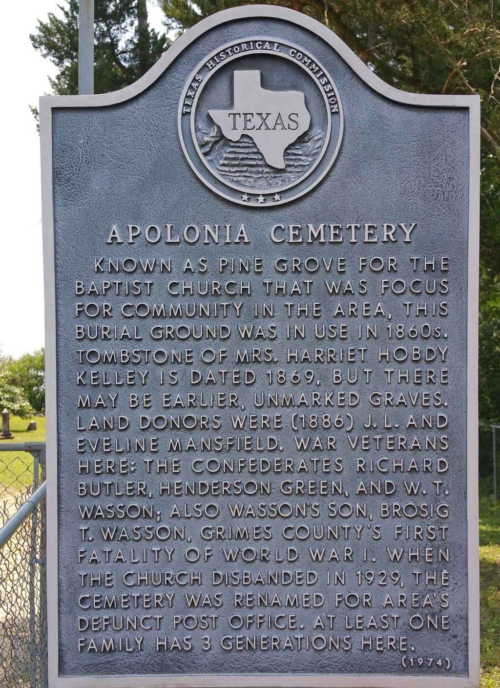 Apolonia Cemetery | Anderson, TX 77830, USA