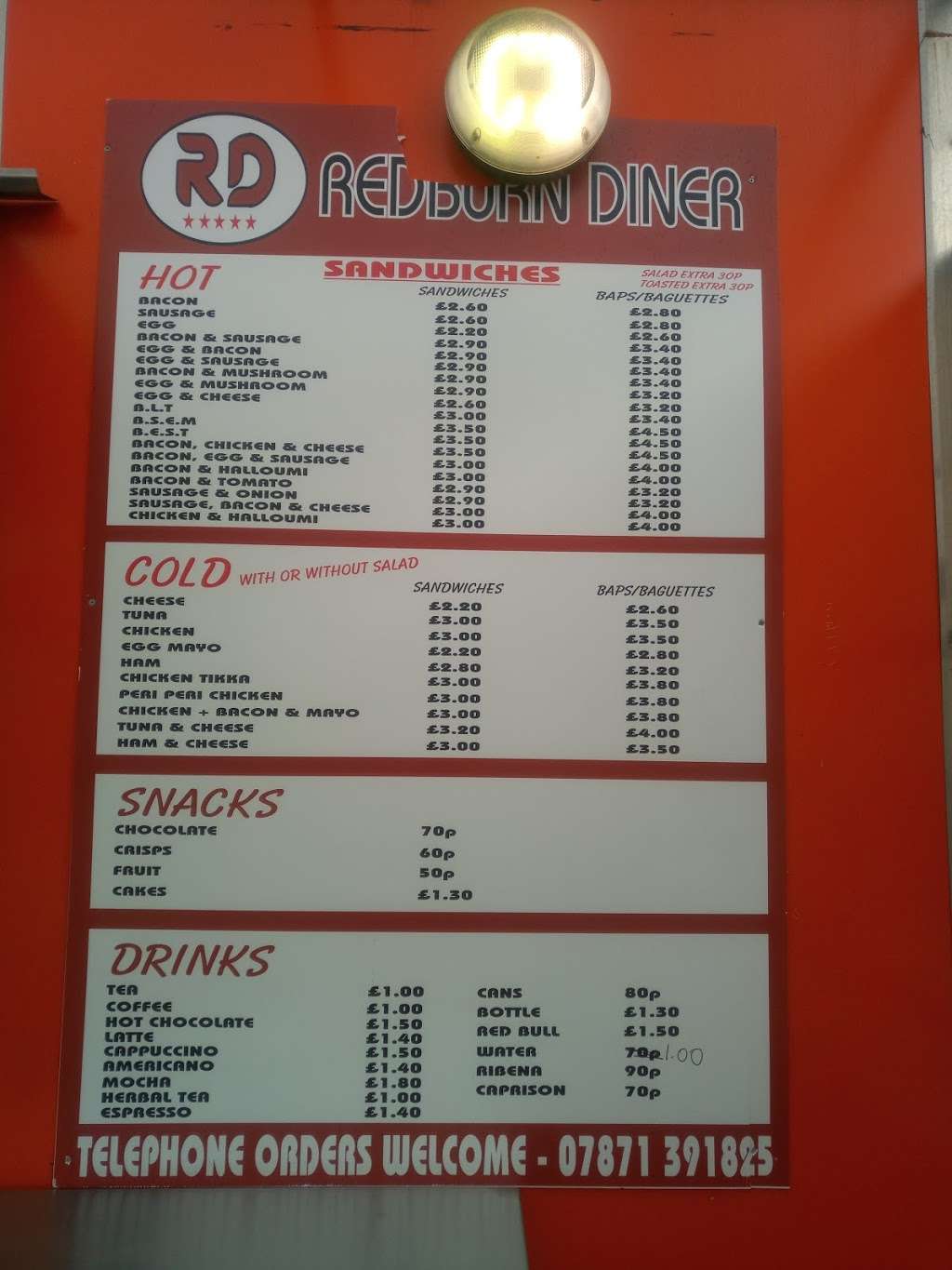 Redburn Diner | Progress way, Enfield EN1 1UX, UK | Phone: 07871 391825