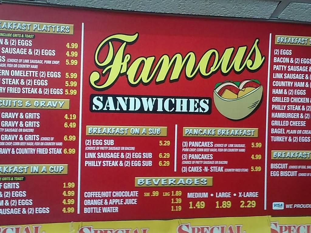 Famous Sandwiches | 1185 Cassat Ave, Jacksonville, FL 32205, USA | Phone: (904) 384-4429