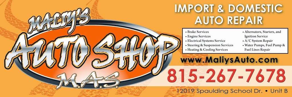 Maliys Auto Shop | 12032 S Spaulding School Dr, Plainfield, IL 60585 | Phone: (815) 267-7678