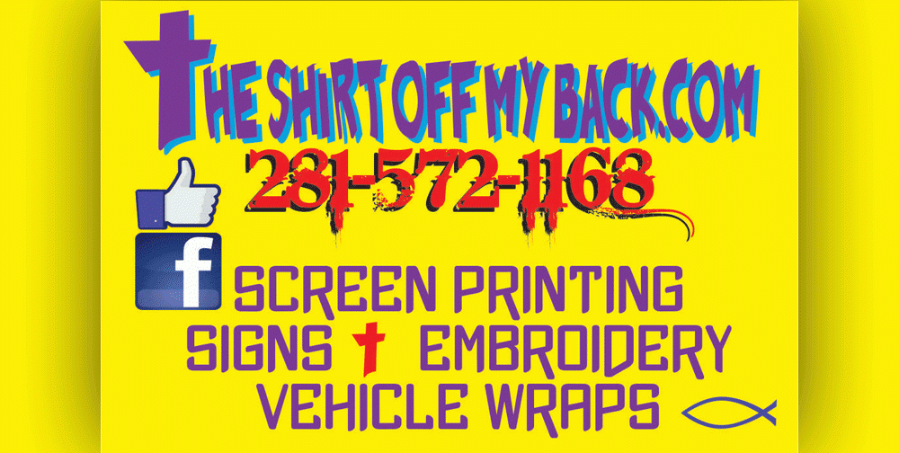 The Shirt Off My Back | 17018 FM1314, Conroe, TX 77302, USA | Phone: (281) 572-1168