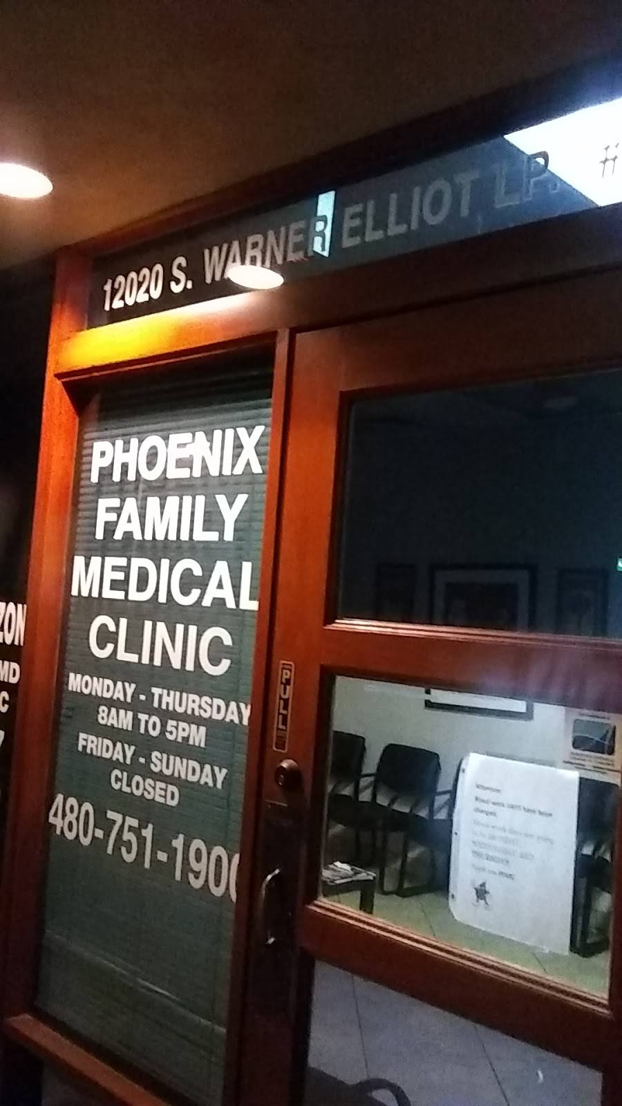 Phoenix Family Medical Clinic - Ahwatukee Clinic | 12020 S Warner Elliot Loop #101, Phoenix, AZ 85044, USA | Phone: (480) 751-1900