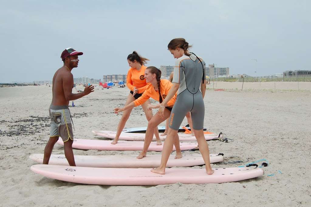 Sierra Surf School | Beach Entrance, Beach 67th St and, Beach Front Rd, Arverne, NY 11692, USA | Phone: (646) 856-4220